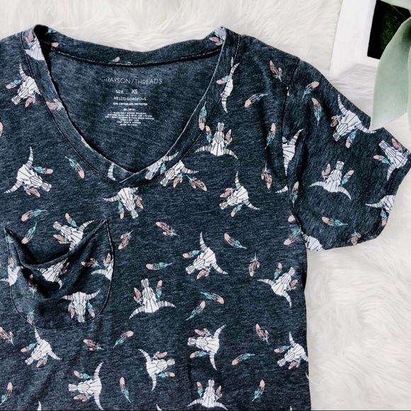 Grayson Threads Tops - Grayson Threads • Cow Skull Floral Tee